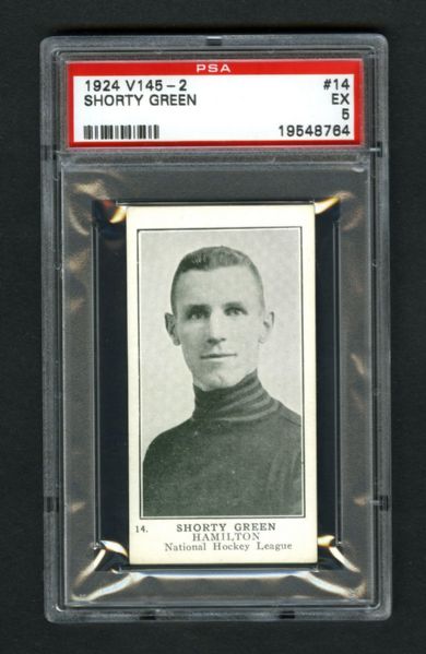 1924-25 William Patterson V145-2 Hockey Card #14 HOFer Wilfred "Shorty" Green - Graded PSA 5