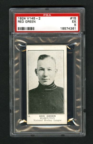 1924-25 William Patterson V145-2 Hockey Card #15 Redvers "Red" Green - Graded PSA 5