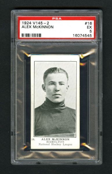 1924-25 William Patterson V145-2 Hockey Card #16 Alex McKinnon RC - Graded PSA 5