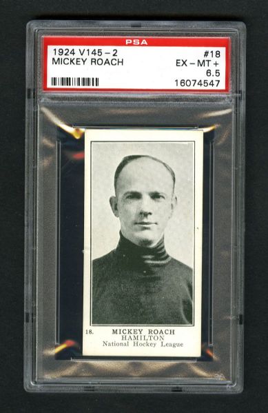 1924-25 William Patterson V145-2 Hockey Card #18 Michael "Mickey" Roach - Graded PSA 6.5