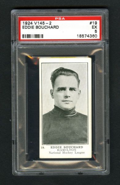 1924-25 William Patterson V145-2 Hockey Card #19 Edmond "Eddie" Bouchard - Graded PSA 5