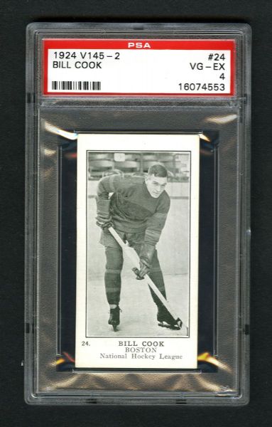 1924-25 William Patterson V145-2 Hockey Card #24 Lloyd "Farmer" Cook RC - Graded PSA 4