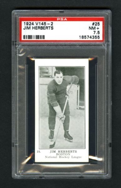 1924-25 William Patterson V145-2 Hockey Card #25 James "Sailor" Herberts RC - Graded PSA 7.5 - Highest Graded!