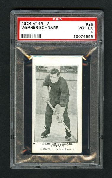1924-25 William Patterson V145-2 Hockey Card #26 Werner Schnarr RC - Graded PSA 4