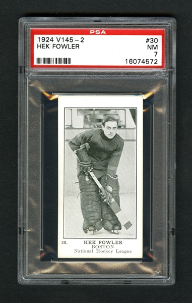 1924-25 William Patterson V145-2 Hockey Card #30 Norman "Hec" Fowler RC - Graded PSA 7 - Highest Graded!