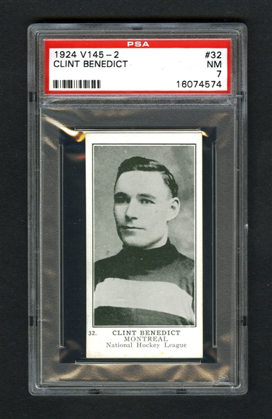 1924-25 William Patterson V145-2 Hockey Card #32 HOFer Clint "Praying Benny" Benedict - Graded PSA 7