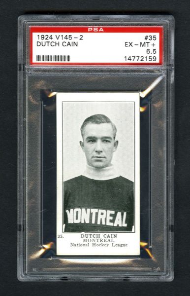 1924-25 William Patterson V145-2 Hockey Card #35 Jim "Dutch" Cain - Graded PSA 6.5 - Highest Graded!
