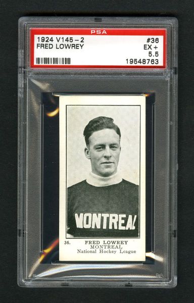 1924-25 William Patterson V145-2 Hockey Card #36 Fred "Frock" Lowrey RC - Graded PSA 5.5