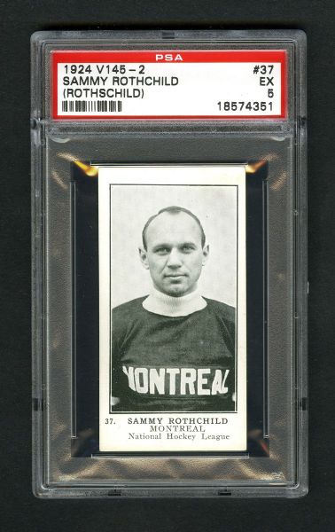 1924-25 William Patterson V145-2 Hockey Card #37 Samuel "Sammy" Rothschild RC - Graded PSA 5
