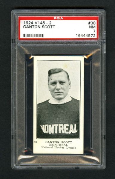 1924-25 William Patterson V145-2 Hockey Card #38 Ganton Scott RC - Graded PSA 7 - Highest Graded!