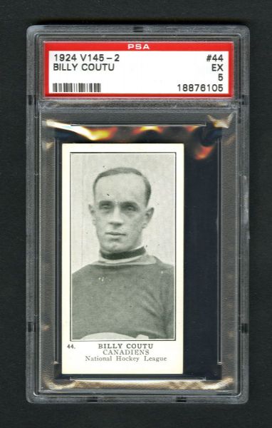1924-25 William Patterson V145-2 Hockey Card #44 Wilfrid "Billy" Coutu - Graded PSA 5 - Highest Graded!