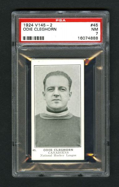 1924-25 William Patterson V145-2 Hockey Card #45 James "Odie" Cleghorn - Graded PSA 7 - Highest Graded!