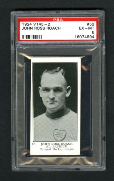 1924-25 William Patterson V145-2 Hockey Card #52 John Ross Roach - Graded PSA 6 - Highest Graded!