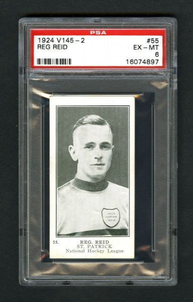 1924-25 William Patterson V145-2 Hockey Card #55 Reginald "Rusty" Reid RC - Graded PSA 6 - Highest Graded!