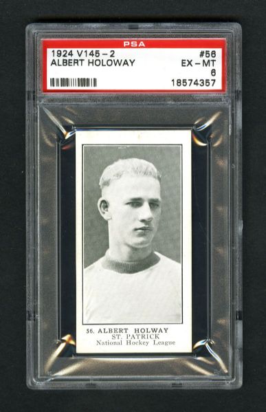 1924-25 William Patterson V145-2 Hockey Card #56 Albert Holway RC - Graded PSA 6 - Highest Graded!