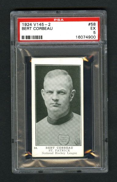 1924-25 William Patterson V145-2 Hockey Card #58 Bert "Pig Iron" Corbeau - Graded PSA 5