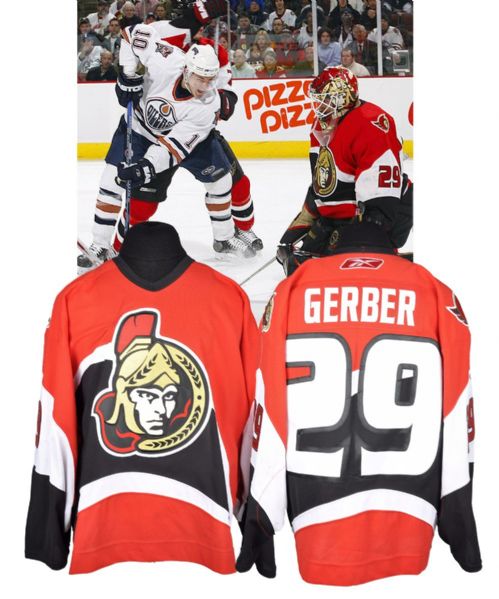 Martin Gerbers 2006-07 Ottawa Senators Game-Worn Jersey - Team Repairs! - Photo-Matched!