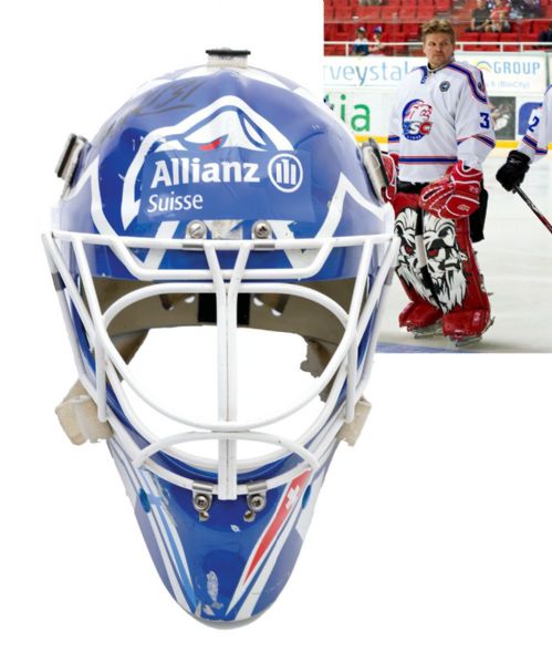 Ari "Sulo" Sulander 2000-01 ZSC Zurich Lions Swiss-A League Signed Game-Worn Goalie Mask