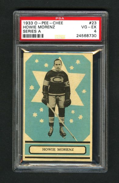 1933-34 O-Pee-Chee V304 Series "A" Hockey Card #23 HOFer Howie Morenz - Graded PSA 4