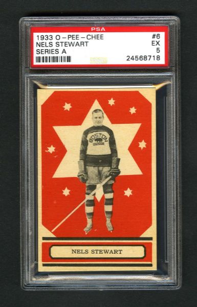 1933-34 O-Pee-Chee V304 Series "A" Hockey Card #6 HOFer Nels Stewart RC - Graded PSA 5