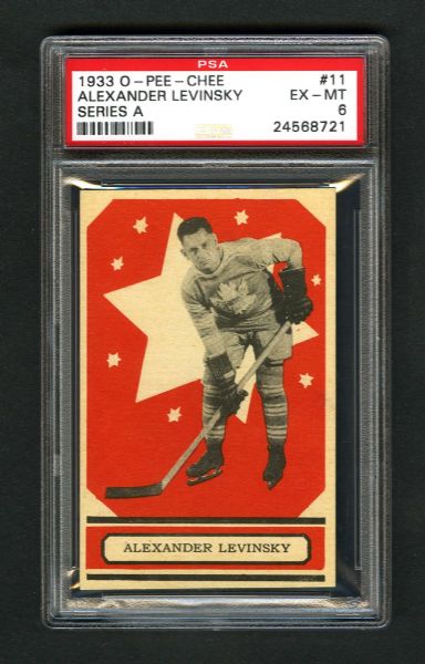 1933-34 O-Pee-Chee V304 Series "A" Hockey Card #11 Alex Levinsky RC - Graded PSA 6