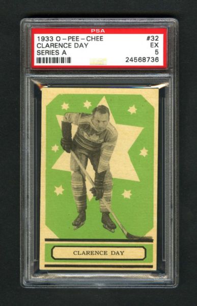 1933-34 O-Pee-Chee V304 Series "A" Hockey Card #32 HOFer Hap Day - Graded PSA 5