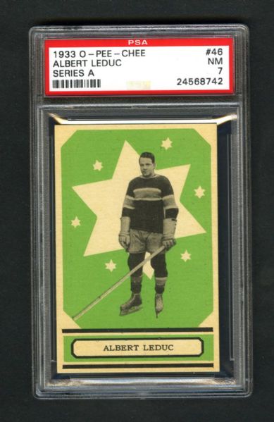 1933-34 O-Pee-Chee V304 Series "A" Hockey Card #46 Albert Leduc RC - Graded PSA 7
