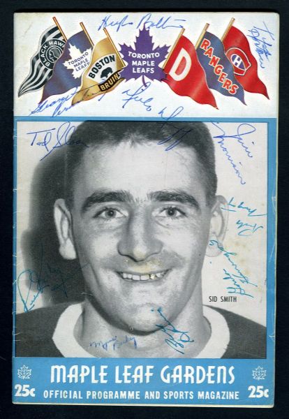 Toronto Maple Leafs 1955-56 Team-Signed Playoffs Program with Horton