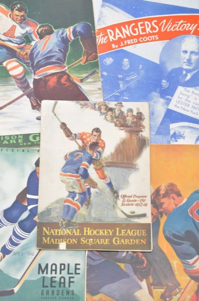 New York Rangers 1927-49 Program / Memorabilia Collection of 5