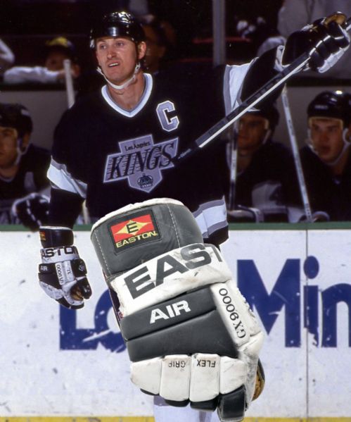 Wayne Gretzkys Early-1990s Los Angeles Kings Easton Game-Used Glove with LOA  <br>- Photo-Matched!