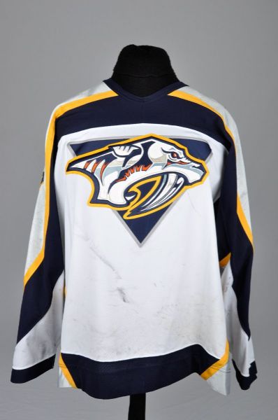 Scott Hartnells Early-2000s Nashville Predators Game-Worn Jersey - Nice Game Wear! <br>- Photo-Matched!