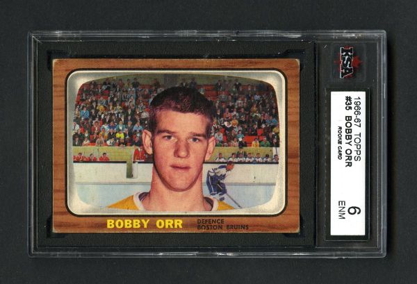 1966-67 Topps #35 HOFer Bobby Orr RC - Graded KSA 6