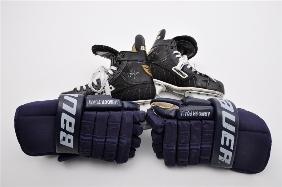 Chris Prongers St. Louis Blues Signed Bauer Game-Used Skates and Bauer Game-Used Gloves