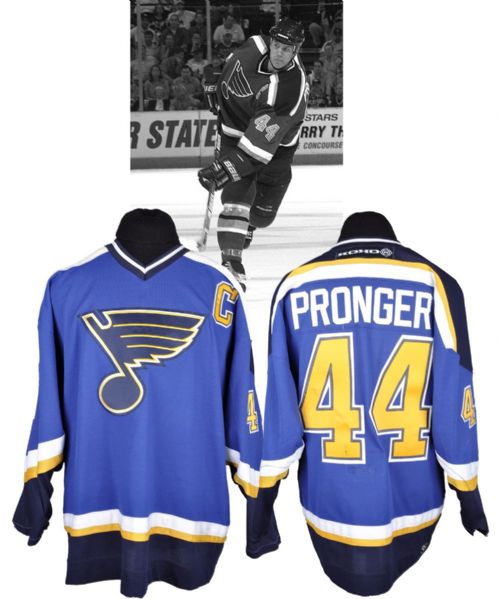 Chris Prongers 2000-01 St. Louis Blues Game-Worn Playoffs Captains Jersey with Team LOA