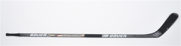 Pavol Demitras 1999-2000 St. Louis Blues Signed Bauer Game-Used Stick - Lady Byng Season!