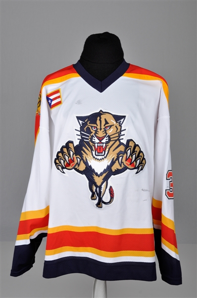 Alex Aulds 2006-07 Florida Panthers Game-Worn Pre-Season Puerto Rico Game Jersey - Puerto Rico Flag Patch!