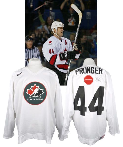 Chris Prongers 2002 Winter Olympics Team Canada Signed Worn Practice Jersey