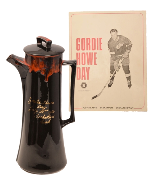 1966 Gordie Howe Day Program and Tankard 