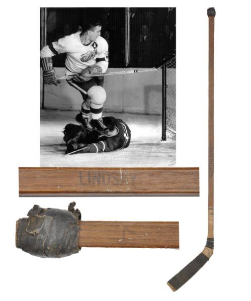Ted Lindsays 1950s Detroit Red Wings Northland Game-Used Stick