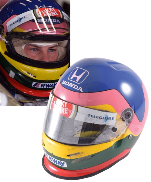 Jacques Villeneuve’s 2000 Lucky Strike BAR Honda F1 Team Bell Race-Worn Helmet with His Signed LOA – Austrian Grand Prix! – Photo-Matched!