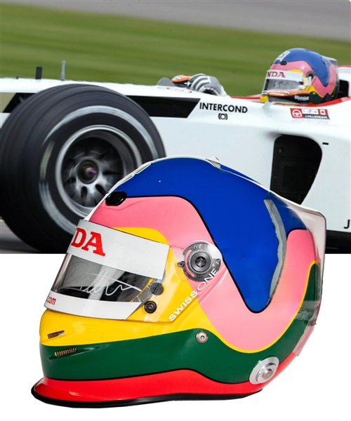 Jacques Villeneuve’s 2003 Lucky Strike BAR Honda F1 Team Bell Race-Worn Helmet with His Signed LOA - United States Grand Prix - Photo-Matched!