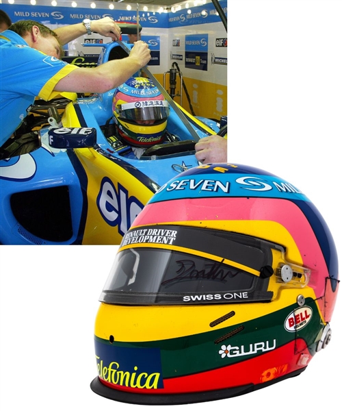 Jacques Villeneuve’s 2004 Mild Seven Renault F1 Team Bell Race-Worn Helmet with His Signed LOA