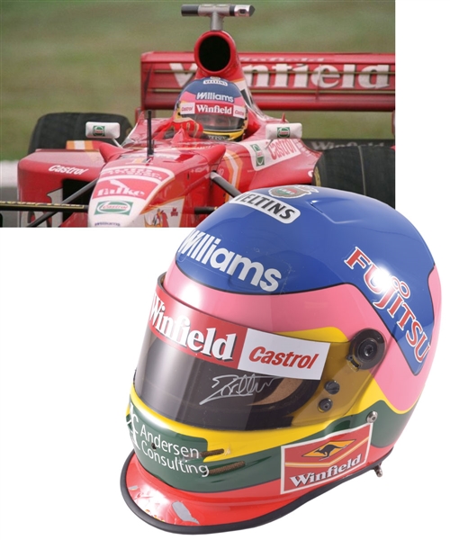 Jacques Villeneuve’s 1998 Winfield Williams F1 Team Bell Race-Worn Helmet with His Signed LOA