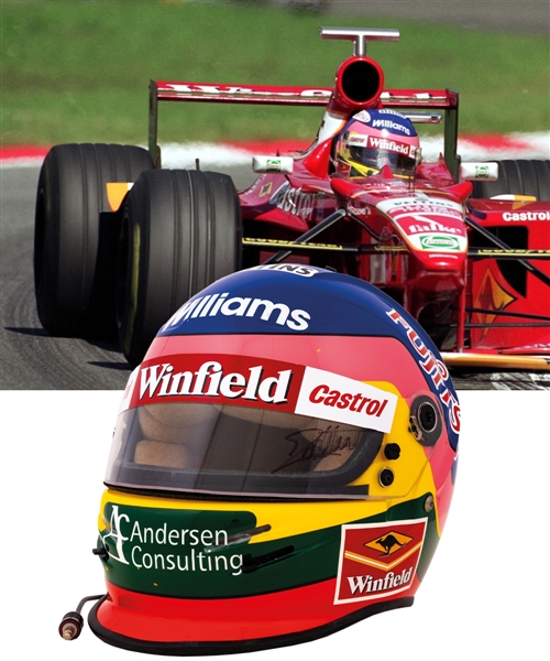 Jacques Villeneuve’s 1998 Winfield Williams F1 Team Bell Race-Worn Helmet with His Signed LOA