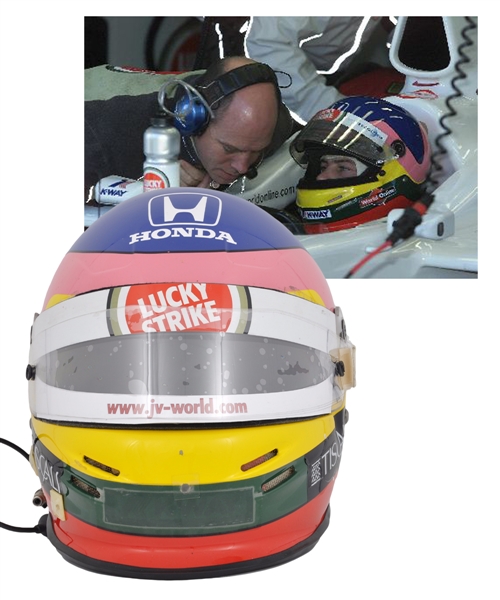 Jacques Villeneuve’s 2001 Lucky Strike BAR Honda F1 Team Bell Test Helmet 