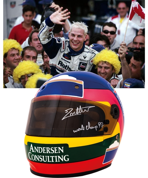 Jacques Villeneuve’s 1997 Rothmans Williams Renault F1 Team Bell Helmet with His Signed LOA – From Championship Season!  