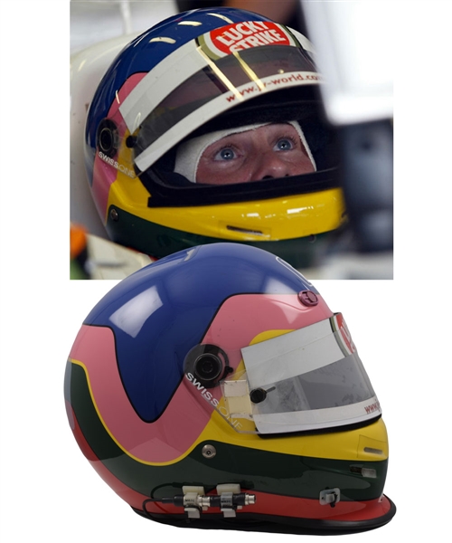 Jacques Villeneuve’s 2002 Lucky Strike BAR Honda F1 Team Race-Worn Helmet