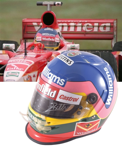 Jacques Villeneuve’s 1998 Winfield Williams F1 Team Bell Race-Worn Helmet with His Signed LOA