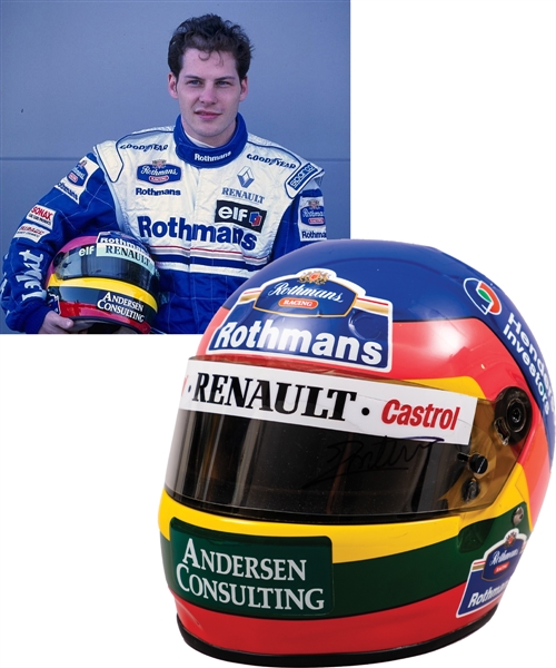 Jacques Villeneuve’s 1996/1997 Rothmans Williams Renault F1 Team Bell Worn Helmet with His Signed LOA