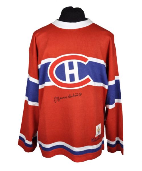 Maurice Richard Signed "Circa 1944 Heritage" Montreal Canadiens Jersey with PSA/DNA COA